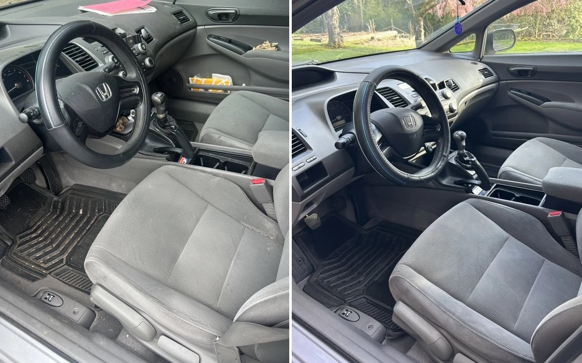 Honda Civic interior before and after full interior detail