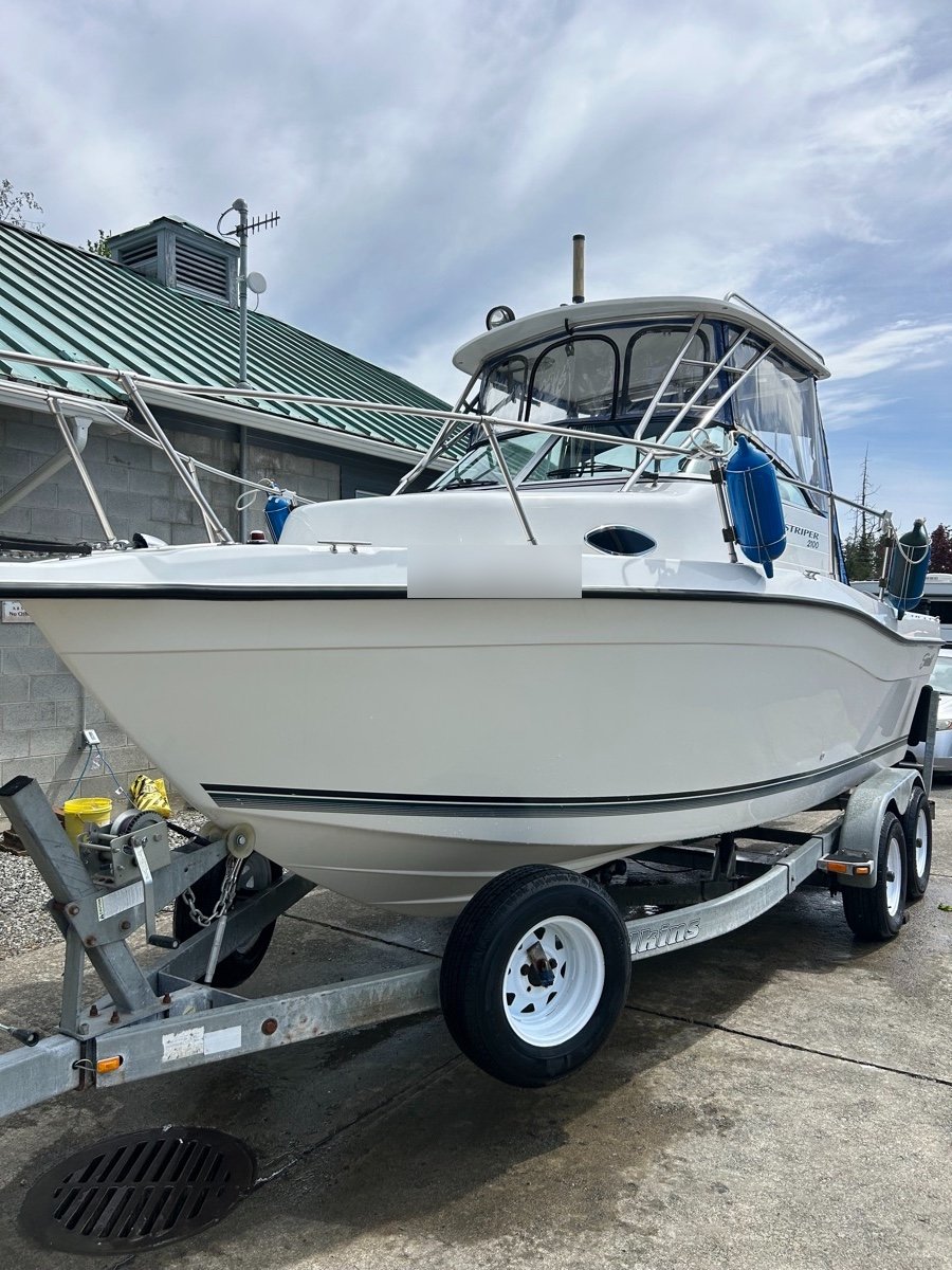 Freshly detailed boat on its trailer